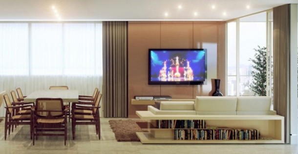 Hidden Storage Sofa Living Room 665x345  Rendered Minimalist Spaces by Rafael Reis Photo  7