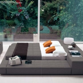 Luxury Gray Orange White Bedroom 665x445  Luxury Beds from Bonaldo Photo  4