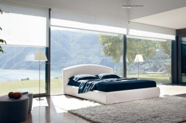 Luxury White Blue Bedroom 665x440  Luxury Beds from Bonaldo  Picture  9