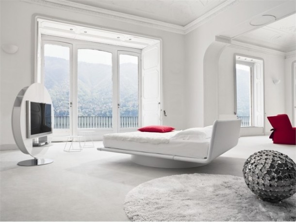 Luxury White Red Bedroom 665x499  Luxury Beds from Bonaldo  Picture  2