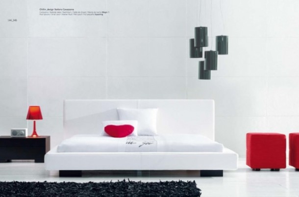 Luxury White Red Black Bedroom 665x440  Luxury Beds from Bonaldo  Pict  7