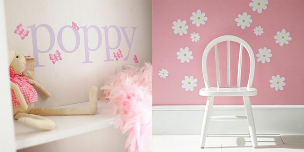 Name Butterfly Daisy Wall Stickers  Kids Wall Stickers  Wallpaper 9