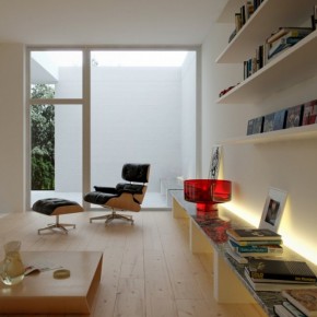 Neutral Living Area Low Level Storage Bench 665x896  Rendered Minimalist Spaces by Rafael Reis  Pict  4