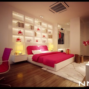Pink White Bedroom 665x504  Dream Home Interiors by Open Design  Picture  18
