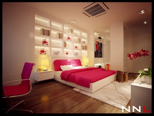 Pink White Bedroom 665x504  Dream Home Interiors by Open Design  Picture  18