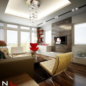 Red Brown Living Room  Dream Home Interiors by Open Design  Wallpaper 16