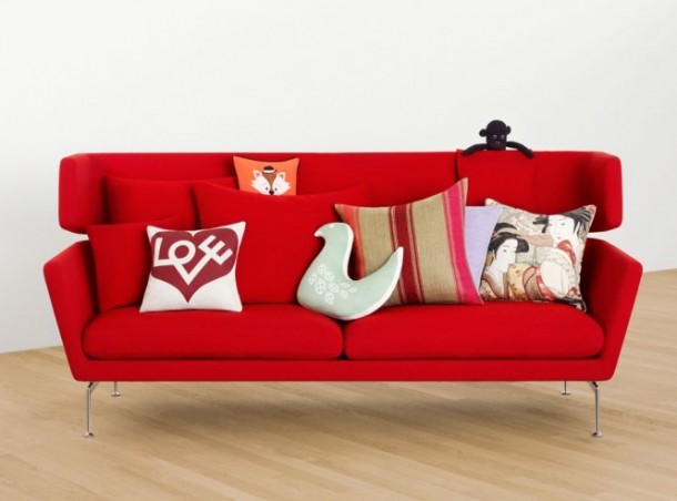 Red Modern Sofa Cushions 665x493  Beautiful Modern Style Sofas  Image  7