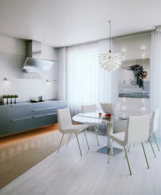 Small Space Dining  Small Apartment Design in St.Petersburgh  Image  2
