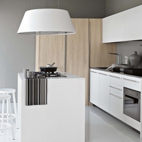 Smaller White Kitchen With Light Wood Elements Modern Kitchens From Elmar Cucine Image 18