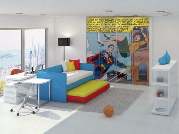 Superman Room 665x498  Poster Print Kids Rooms  Picture  1