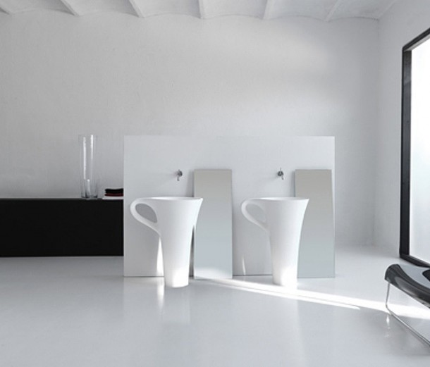 White Coffee Cup Basins  Unique Bathrooms by ArtCeram  Wallpaper 7