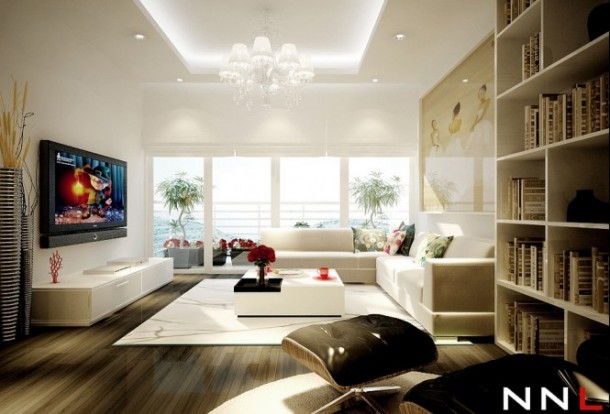 White Living Room 665x452  Dream Home Interiors by Open Design  Wallpaper 10