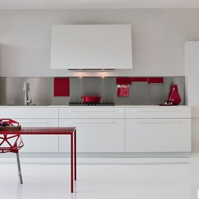 White With Red Pops Of Colour Modern Kitchens From Elmar Cucine Image 16