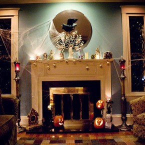 50 Awesome Halloween Decorating Ideas Fireplace Backlight Pumpkins