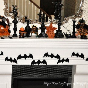50 Awesome Halloween Decorating Ideas Fireplace Dark Bats Fly