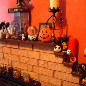 50 Awesome Halloween Decorating Ideas Full Pumpkins Orange Wall Fireplace