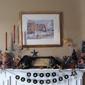 50 Awesome Halloween Decorating Ideas Fireplace with Frame and Brown Candle