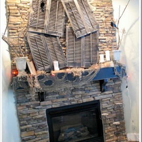 50 Awesome Halloween Decorating Ideas Sstone Fireplace with Wood Decor