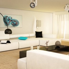 8 Black And White Aqua Living Room 665x374  Black & White Interiors Photo  12