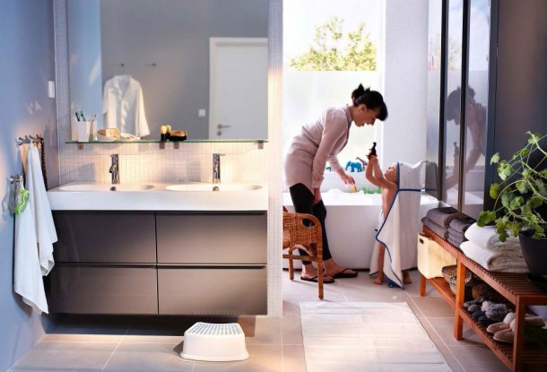 Bathroom Design Ideas 2012 by IKEA Clean and White Wall big Window