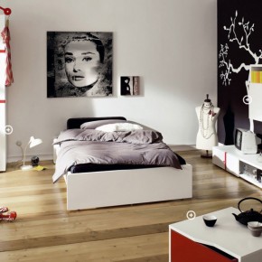 Black White Cool and Trendy Teen Room Design Ideas