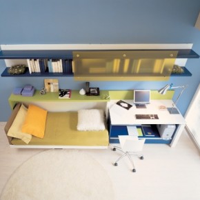 Blue Bright Teen Rooms with Small Space