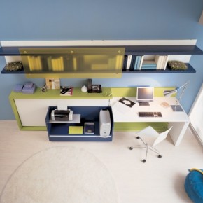 Blue Warm Teen Rooms with Small Space