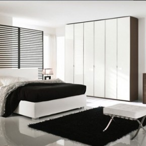 Bright Beautiful Modern Style Bedroom Designs White Wall Black Carpet