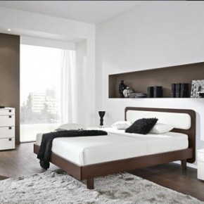 Bright Beautiful Modern Style Bedroom Designs White Wall Blended fresh Brown