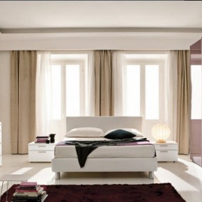 Bright Beautiful Modern Style Bedroom Designs White Wall and Wall Glass
