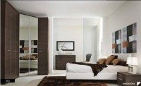 Bright Beautiful Modern Style Bedroom Designs White and Brown Wall