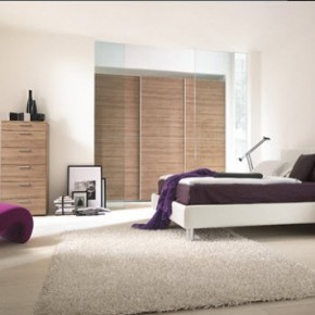 Bright Beautiful Modern Style Bedroom Designs White and Purple Chair
