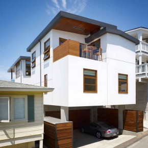 Careful Space Planning Tropical House Garage View