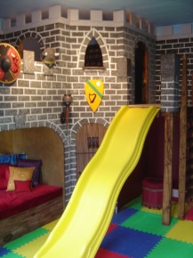 Castle Playroom With Yellow Slide