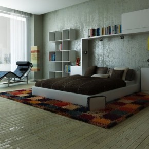 Clean Colorful Carpet with White Wall - Amazing Colorful Bedrooms