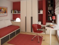 Design Ideas Small Floorspace Kids Rooms Red White