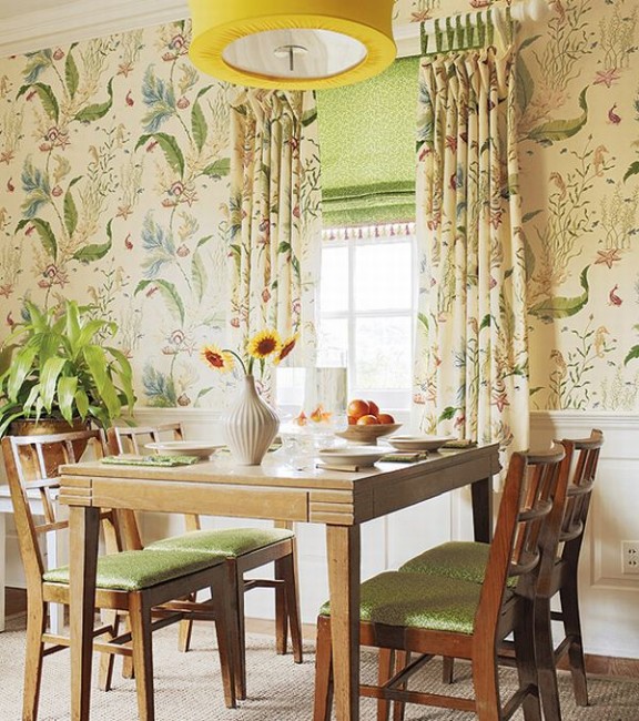 Design Interior French Country Cute Floral Wall Decor Dining Room