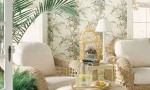 Design Interior French Country Grey Retro Floral White Combination Two Sofa