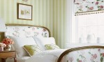 Design Interior French Country Striped Green White Floral Bed