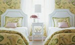 Design Interior French Country Green Floral Two Beds