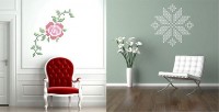 The Best Inspiration Wall Stickers Pink Rose and Grey Snowflake