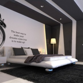 Watch as Wall Decal and Stripe Black and White - Amazing Colorful Bedrooms