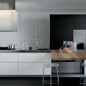 Grey Ans White With A Wooden Element  Modern Kitchens From Elmar Cucine Photo  9