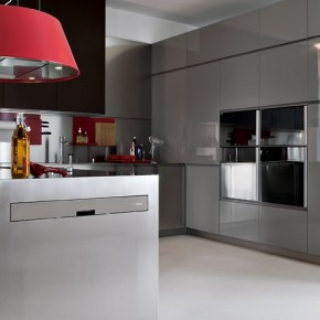 Grey With Red Pops  Modern Kitchens From Elmar Cucine  Image  14