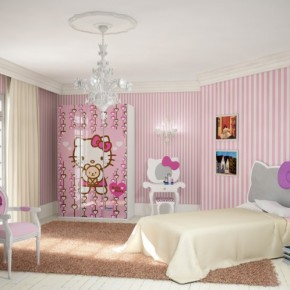 Pink Hello Kitty Room 665x498  Poster Print Kids Rooms  Wallpaper 6