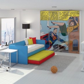 Superman Room 665x498  Poster Print Kids Rooms  Picture  1