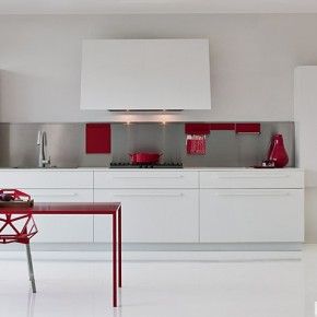 White With Red Pops Of Colour  Modern Kitchens From Elmar Cucine  Image  16
